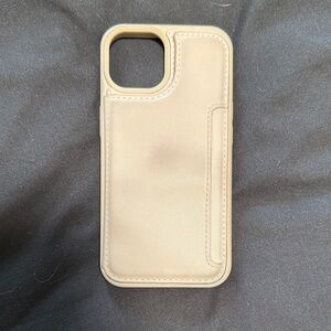 Beige Leather Phone Case for Iphone 13